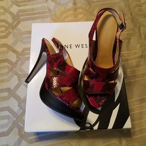 Nine West Red Platform Heels